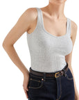 Cotton Ribbed Heart Neck Tank Top