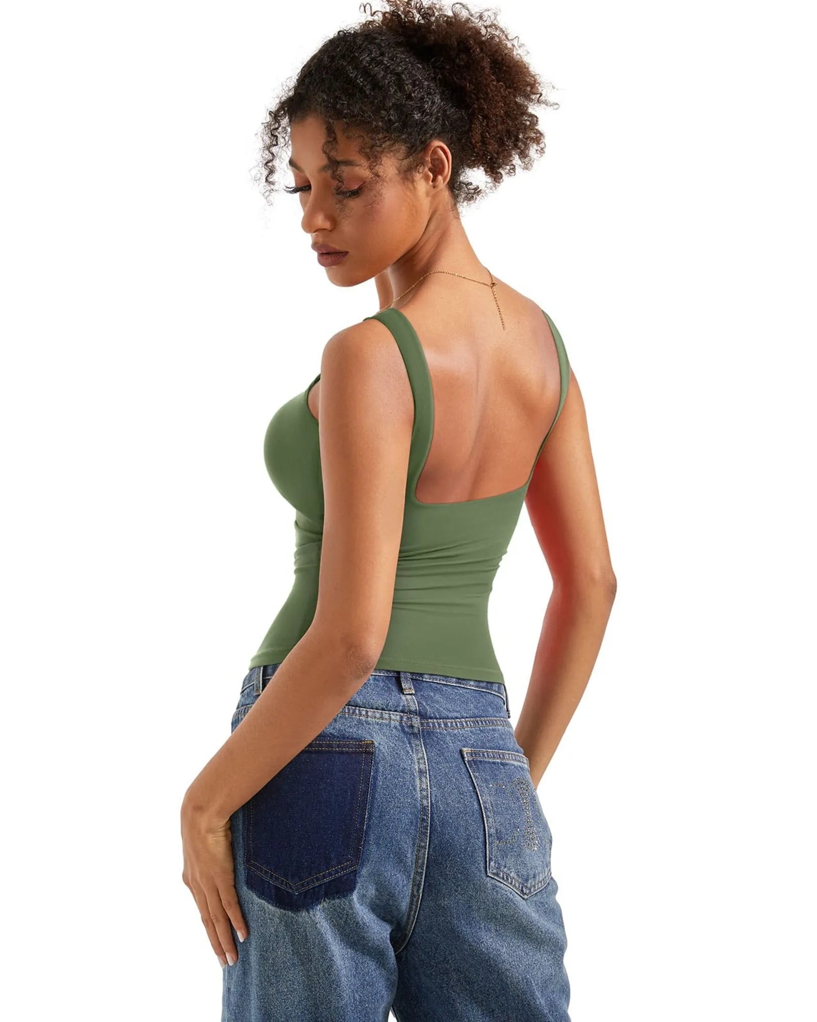 Buttery Soft Backless Boat Neck Tank Top