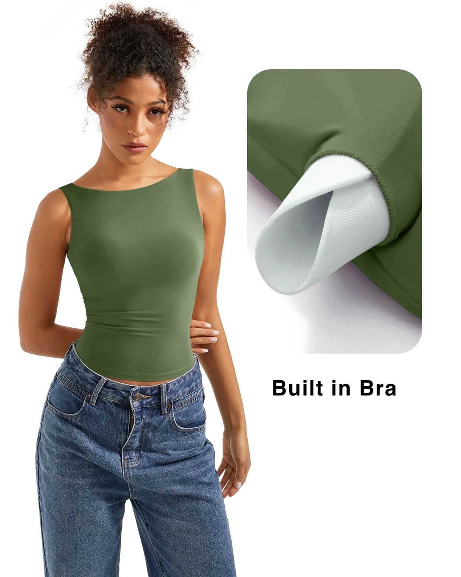 Buttery Soft Backless Boat Neck Tank Top