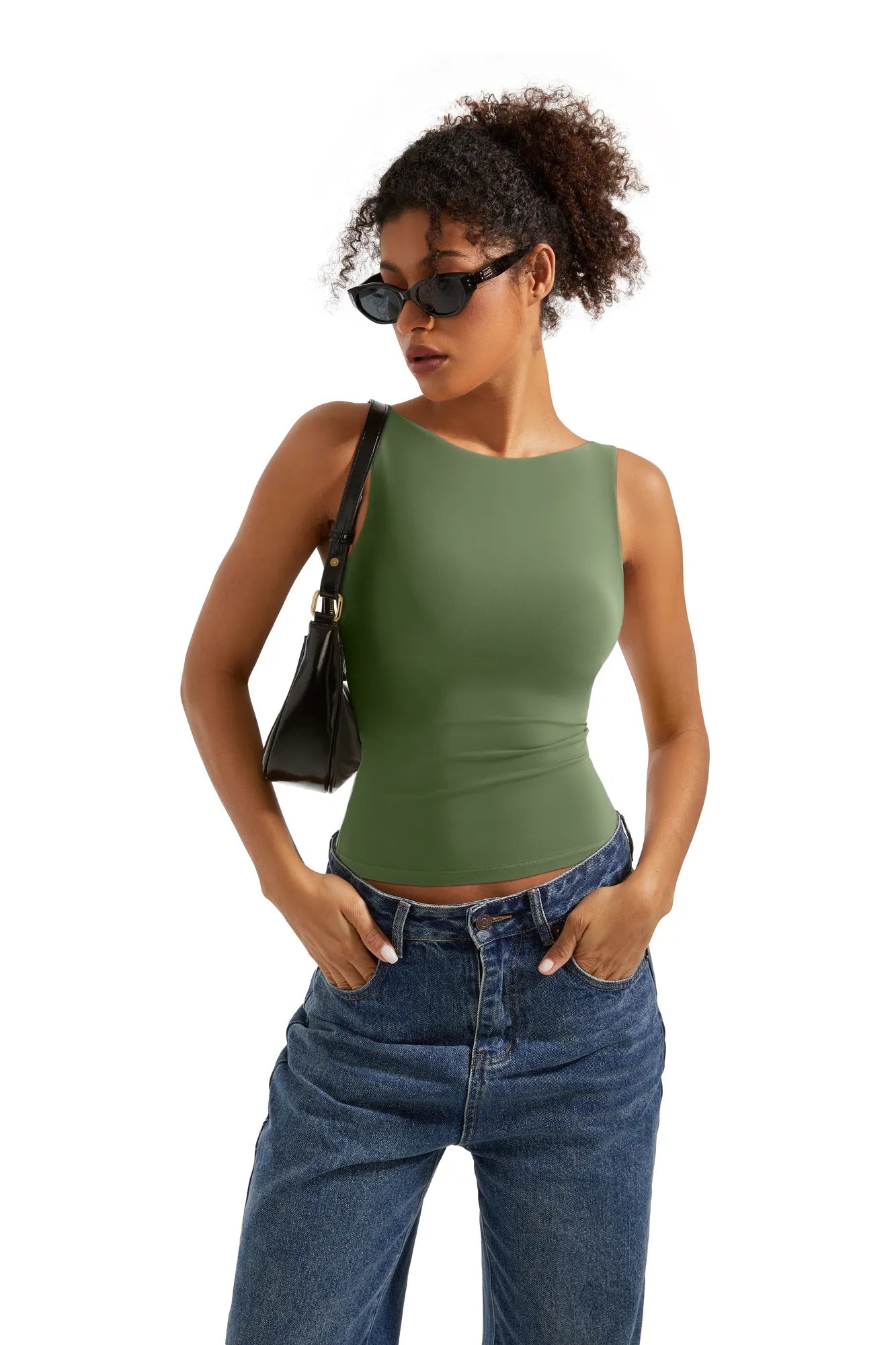 Buttery Soft Backless Boat Neck Tank Top