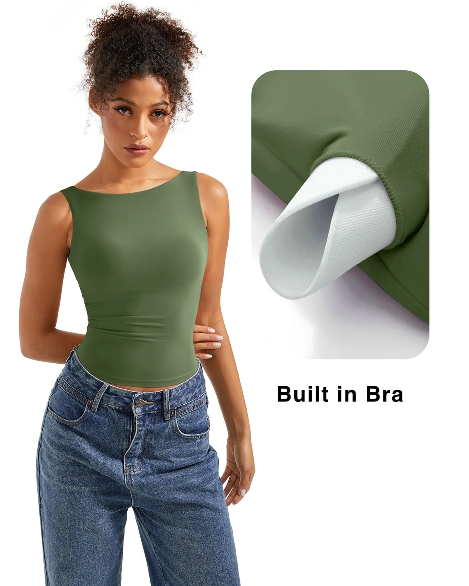 Buttery Soft Backless Boat Neck Tank Top