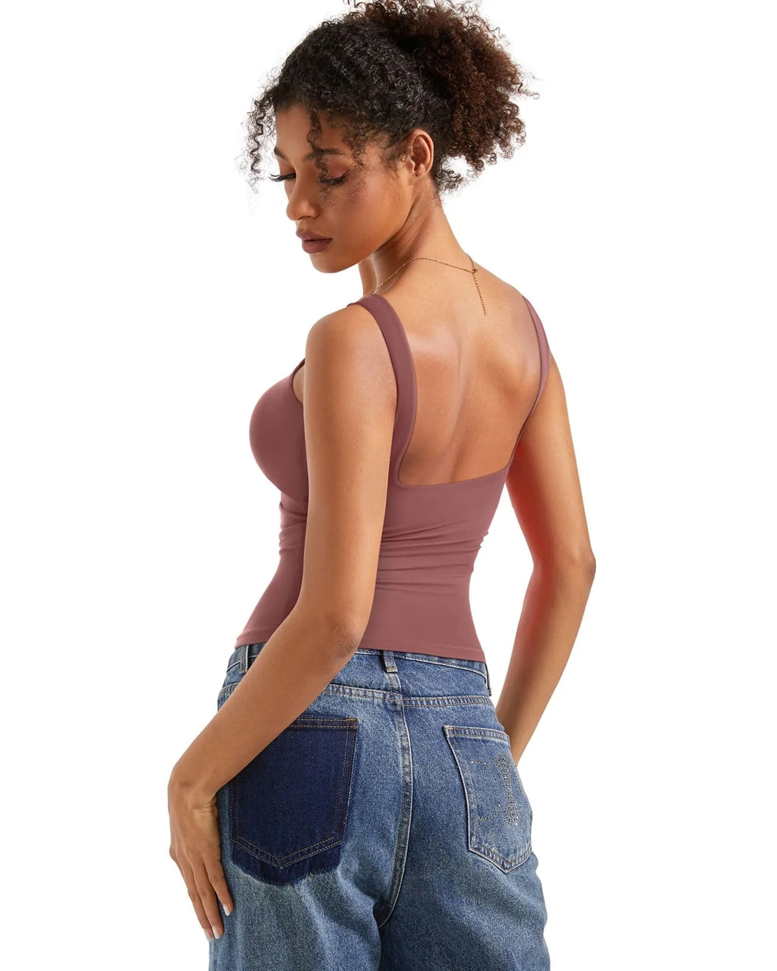Buttery Soft Backless Boat Neck Tank Top