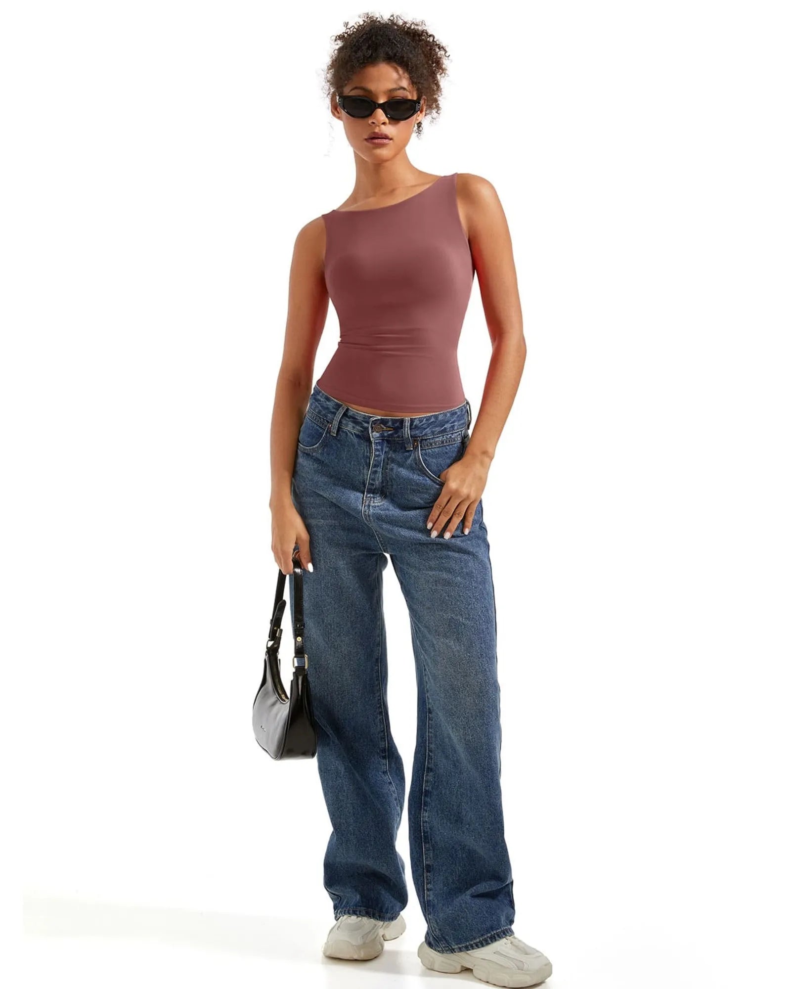 Buttery Soft Backless Boat Neck Tank Top