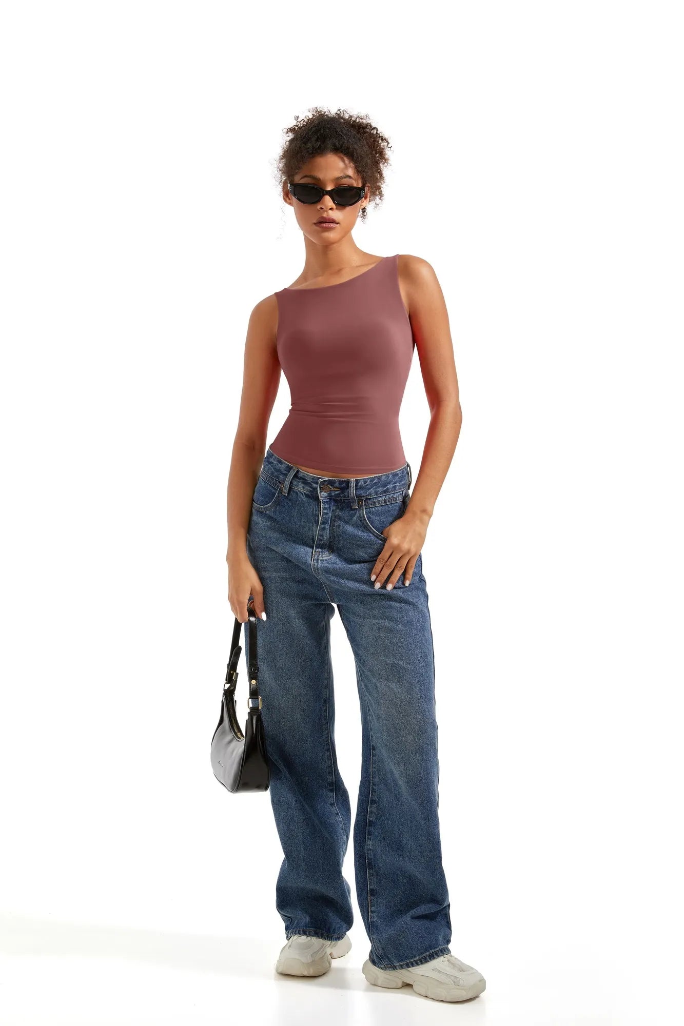 Buttery Soft Backless Boat Neck Tank Top