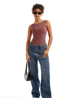 Buttery Soft Backless Boat Neck Tank Top