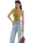 Buttery Soft Backless Boat Neck Tank Top