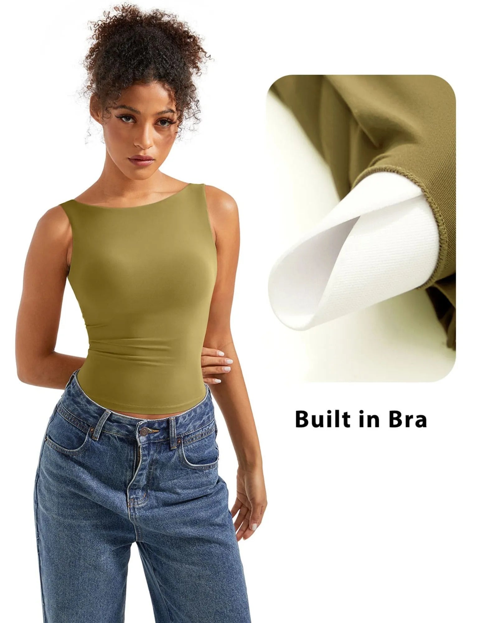 Buttery Soft Backless Boat Neck Tank Top
