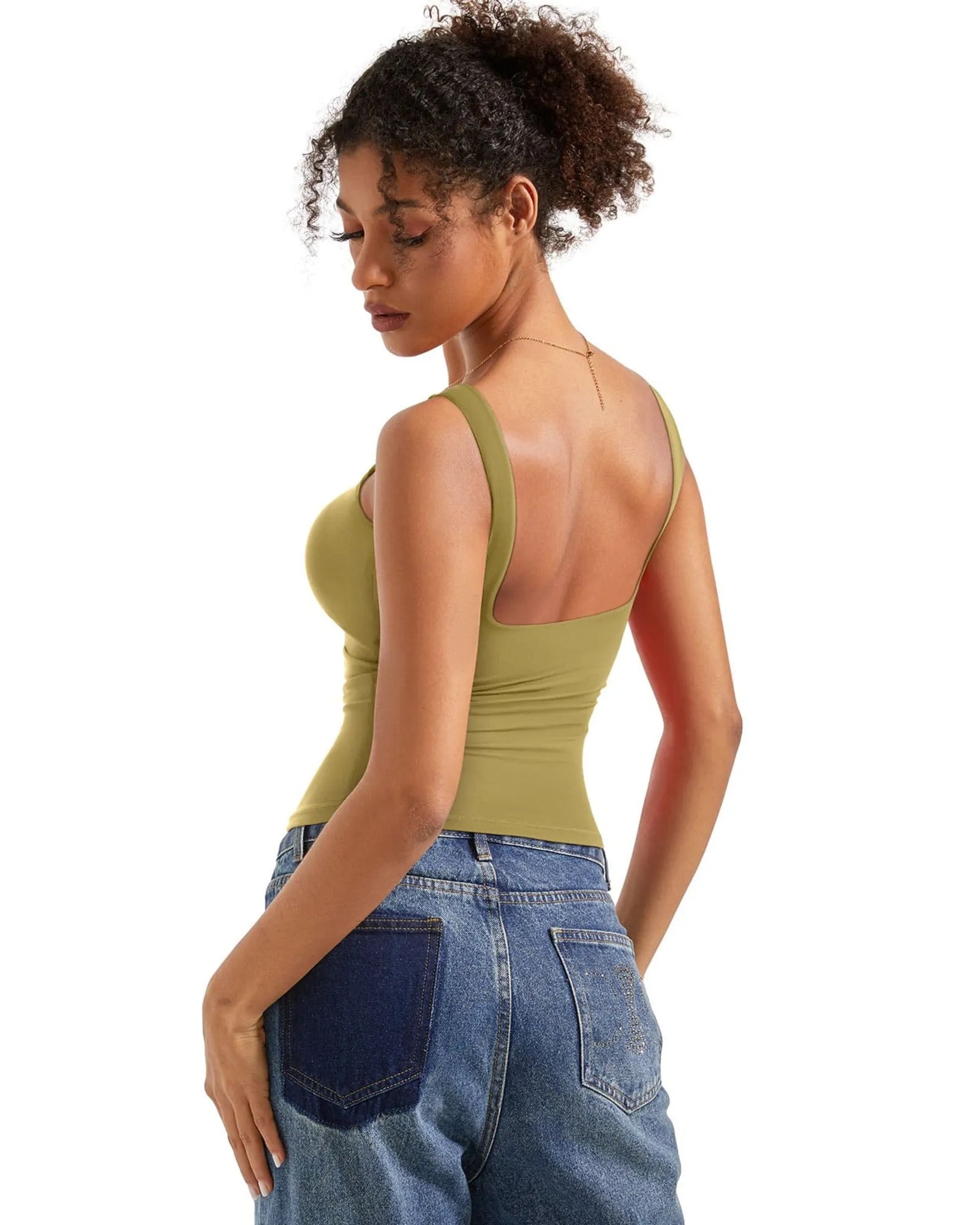 Buttery Soft Backless Boat Neck Tank Top