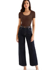 Cotton Ribbed Scoop Neck Shirt