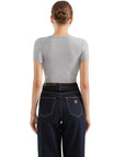 Cotton Ribbed Scoop Neck Shirt