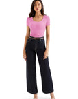 Cotton Ribbed Scoop Neck Shirt