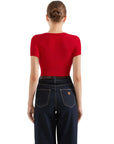Cotton Ribbed Scoop Neck Shirt
