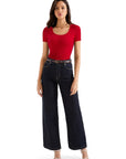 Cotton Ribbed Scoop Neck Shirt