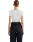 Cotton Ribbed Scoop Neck Shirt