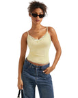 Lace Cami V Neck Tank Top