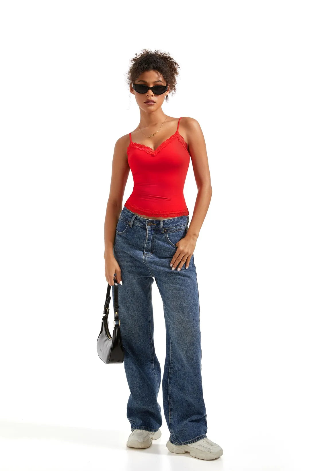 Lace Cami V Neck Tank Top