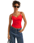 Lace Cami V Neck Tank Top
