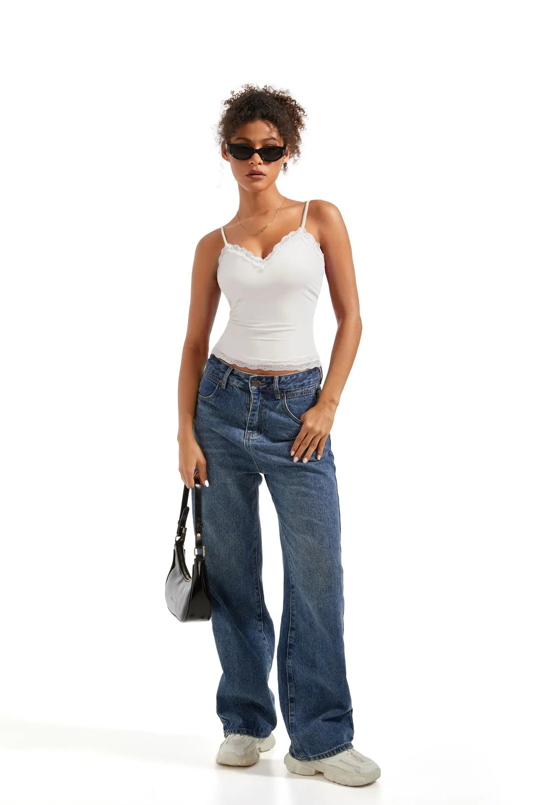 Lace Cami V Neck Tank Top