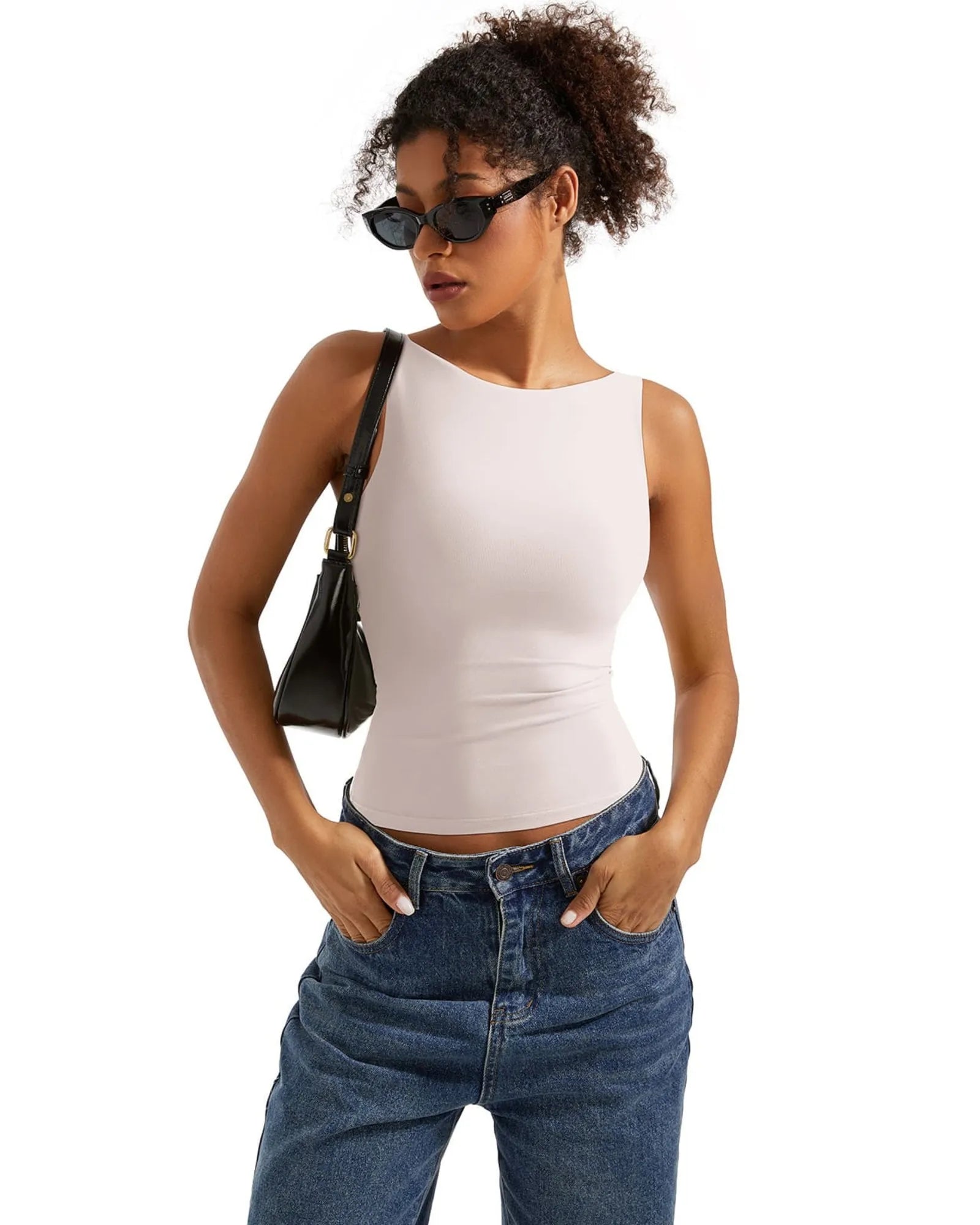Buttery Soft Backless Boat Neck Tank Top
