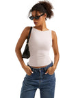 Buttery Soft Backless Boat Neck Tank Top