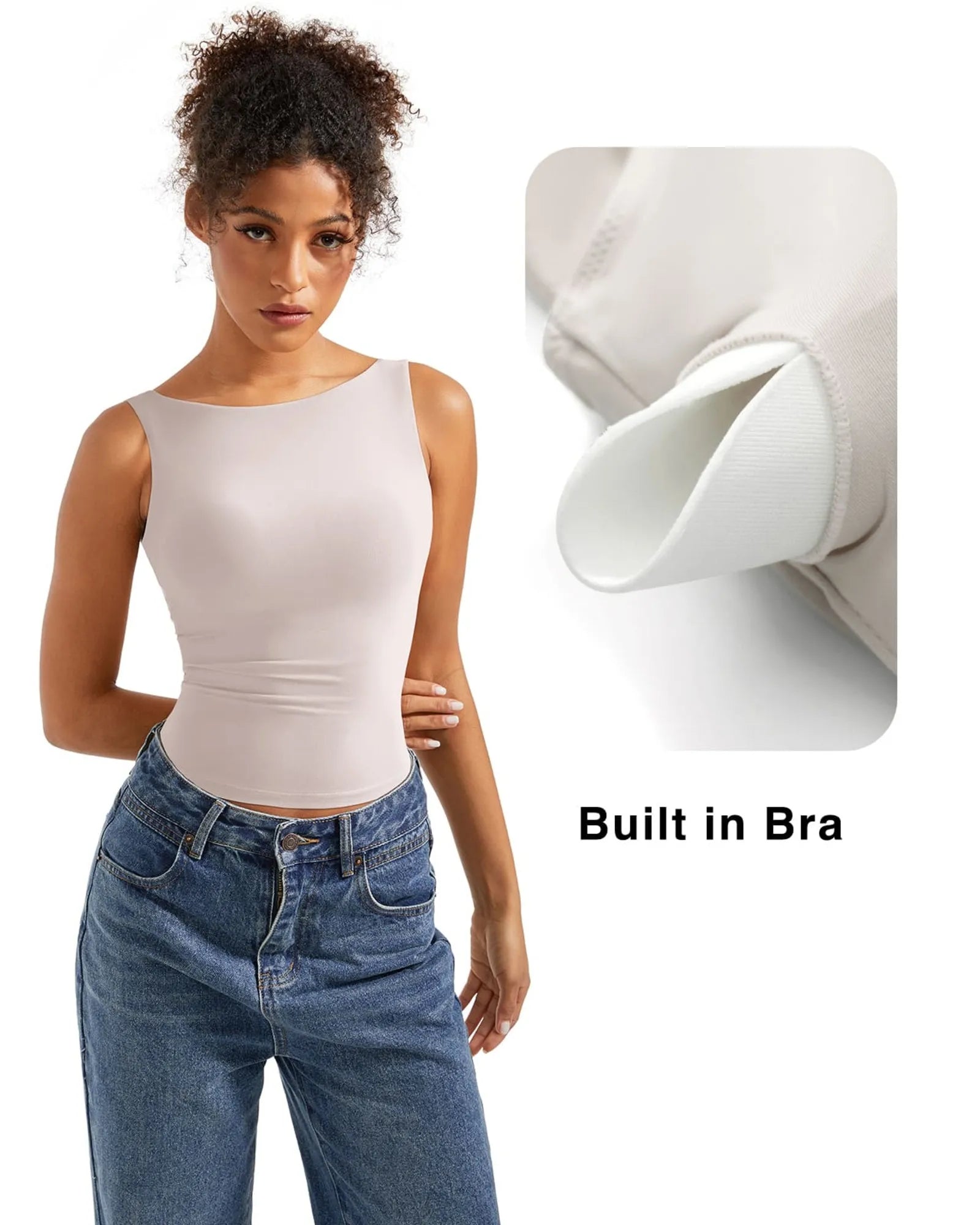 Buttery Soft Backless Boat Neck Tank Top