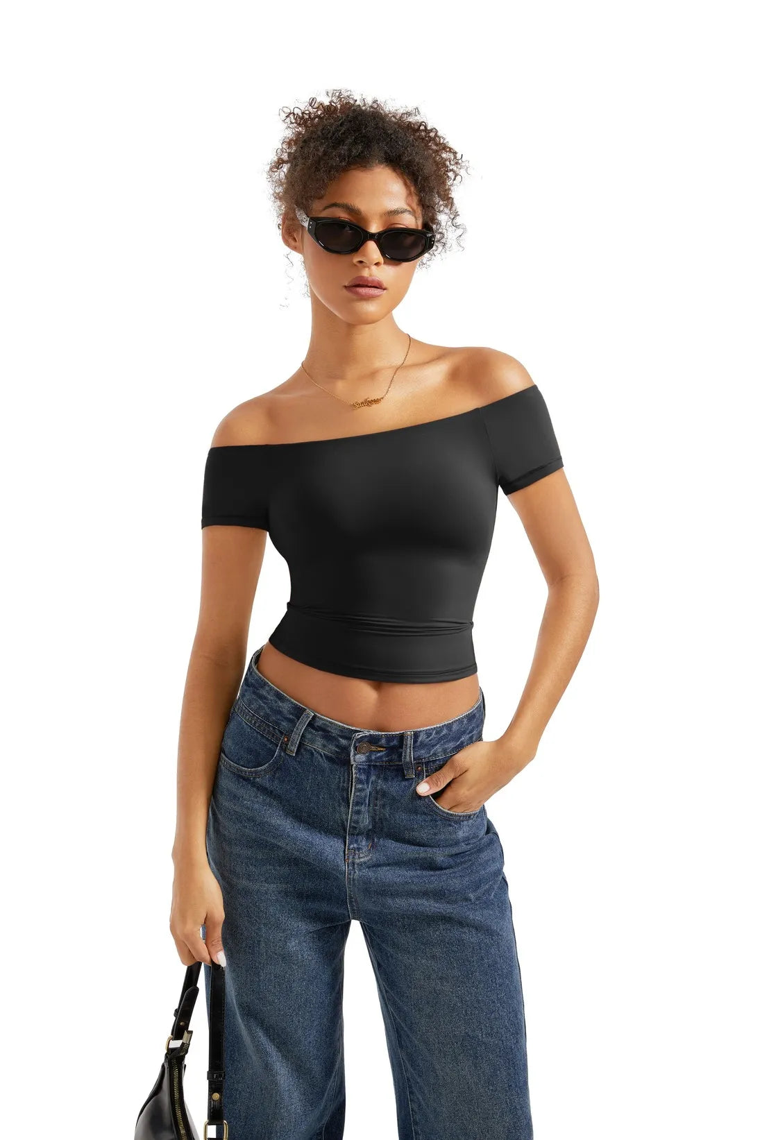 Buttery Soft Off Shoulder Shirt - Short Sleeve