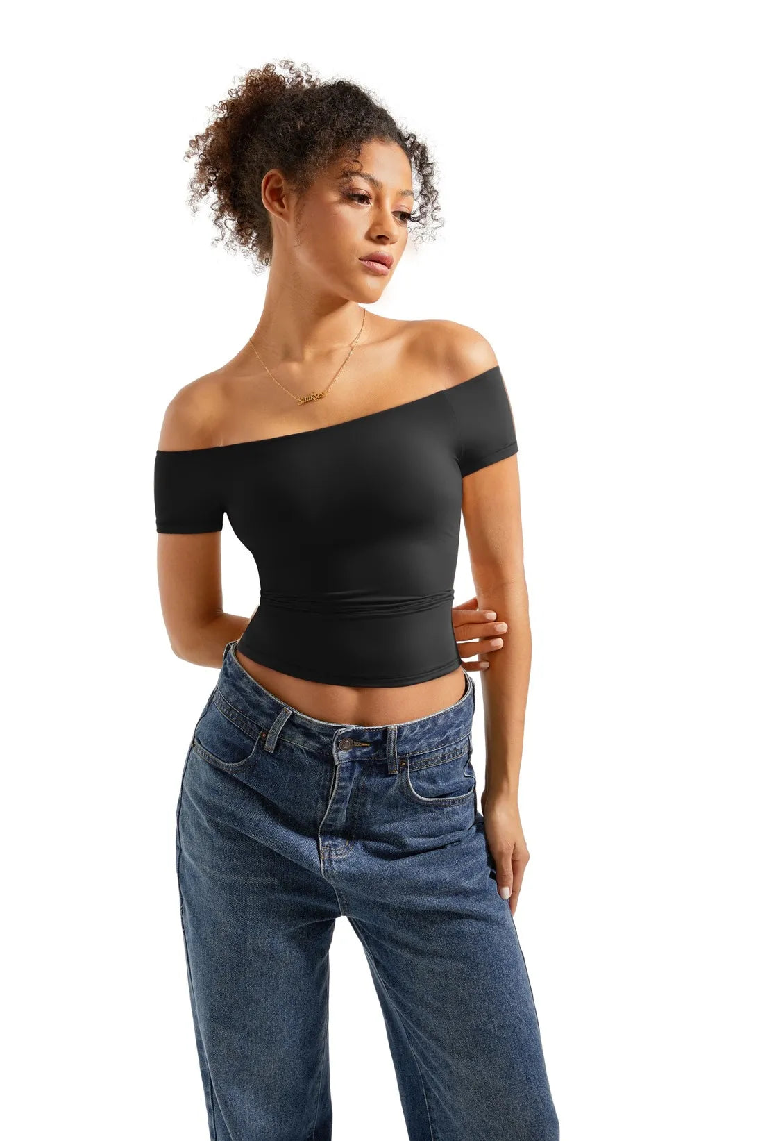 Buttery Soft Off Shoulder Shirt - Short Sleeve