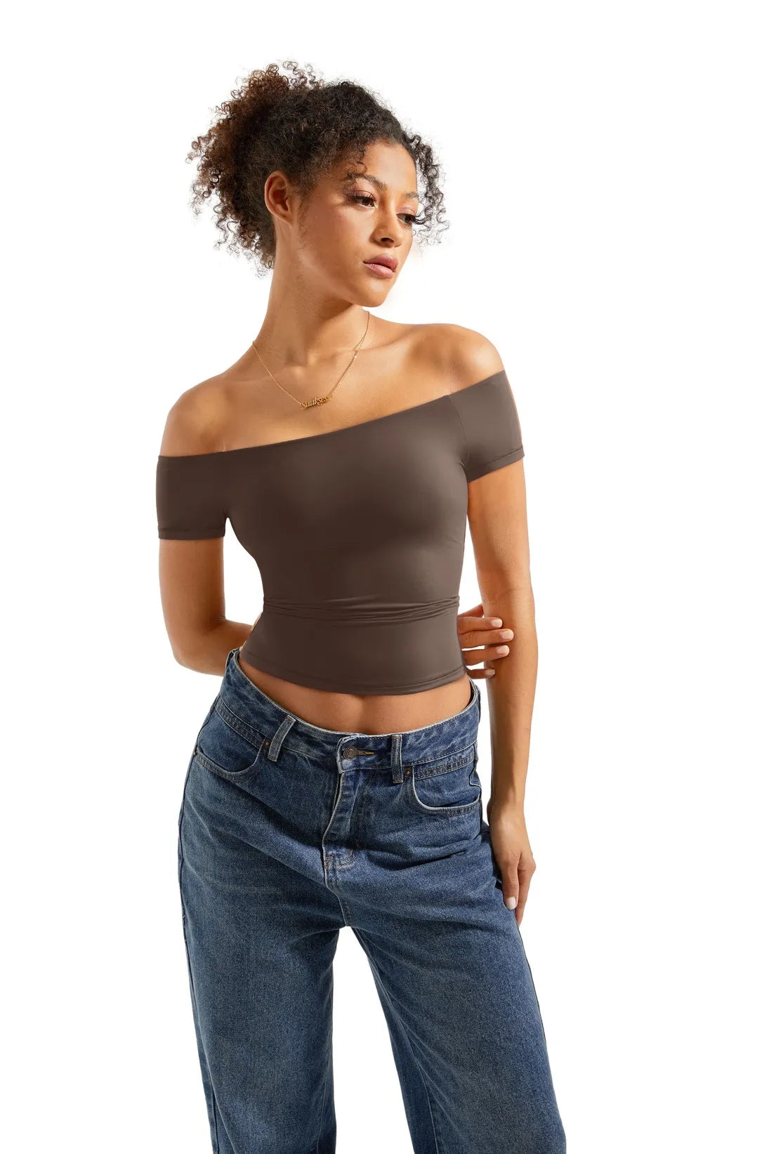 Buttery Soft Off Shoulder Shirt - Short Sleeve