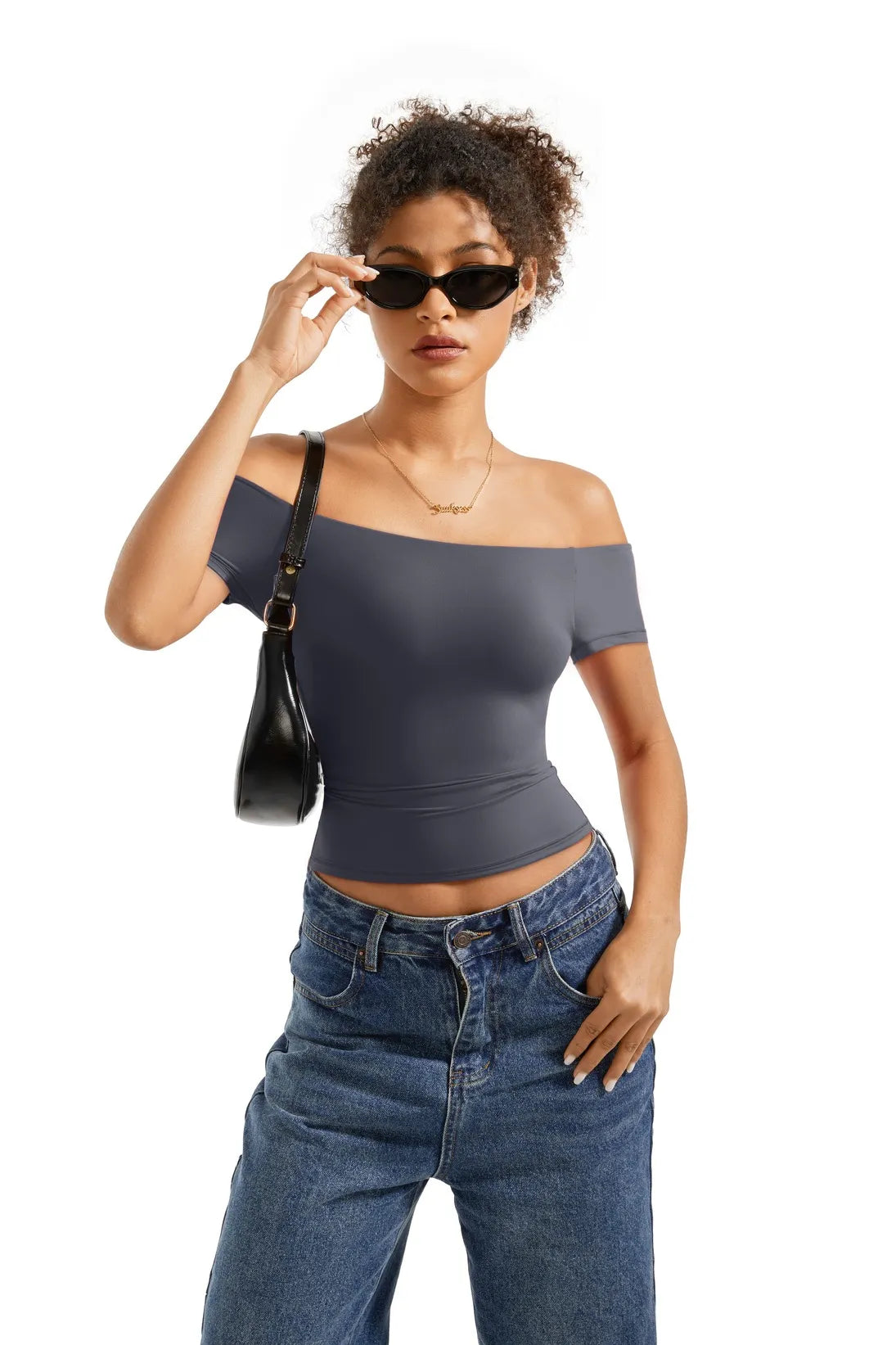 Buttery Soft Off Shoulder Shirt - Short Sleeve
