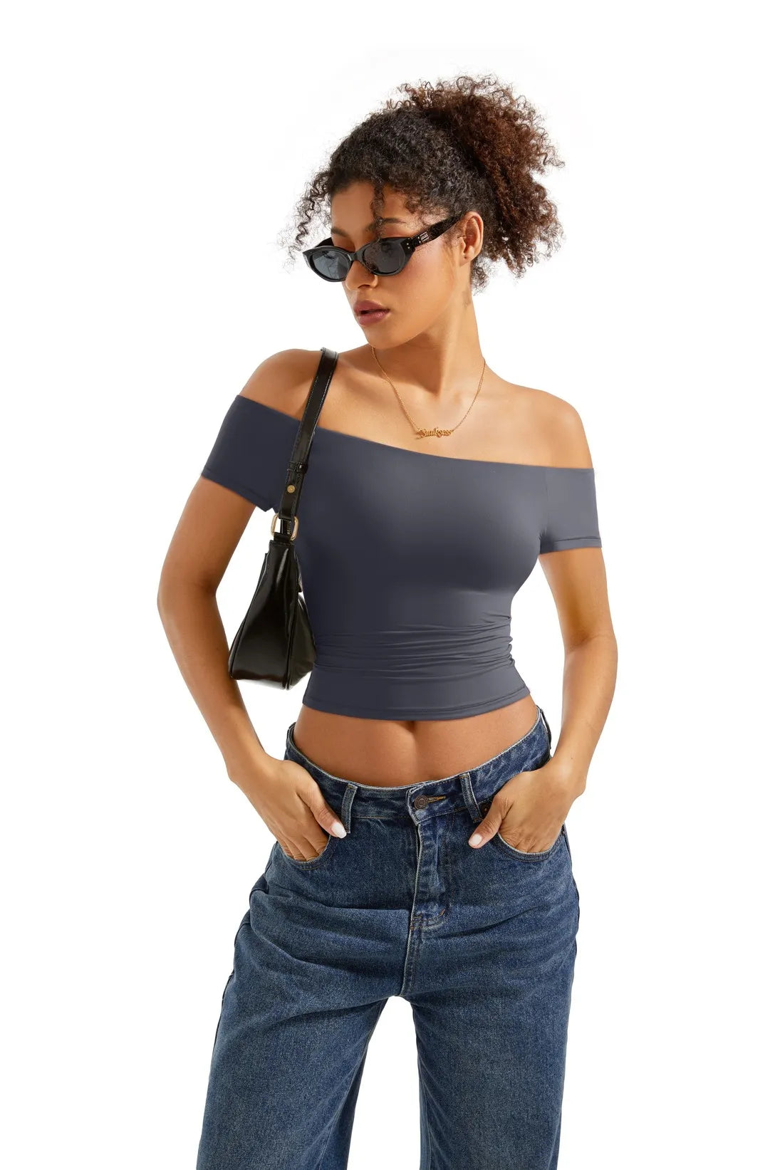 Buttery Soft Off Shoulder Shirt - Short Sleeve