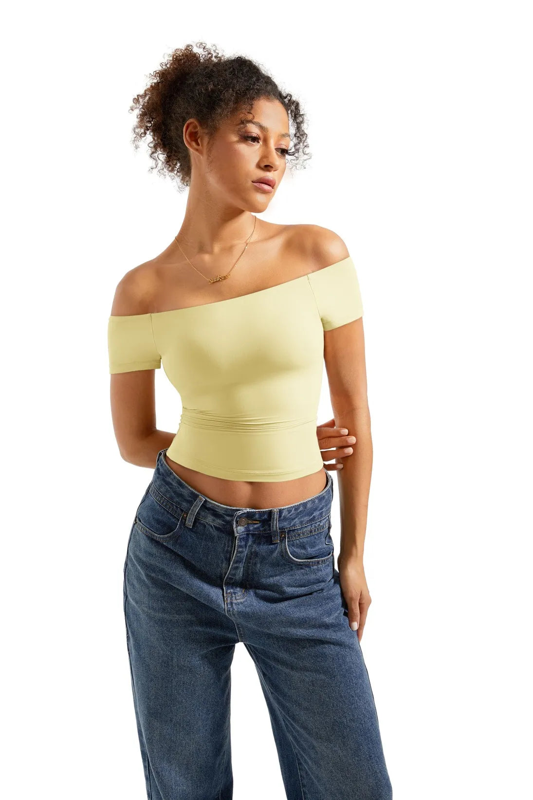Buttery Soft Off Shoulder Shirt - Short Sleeve