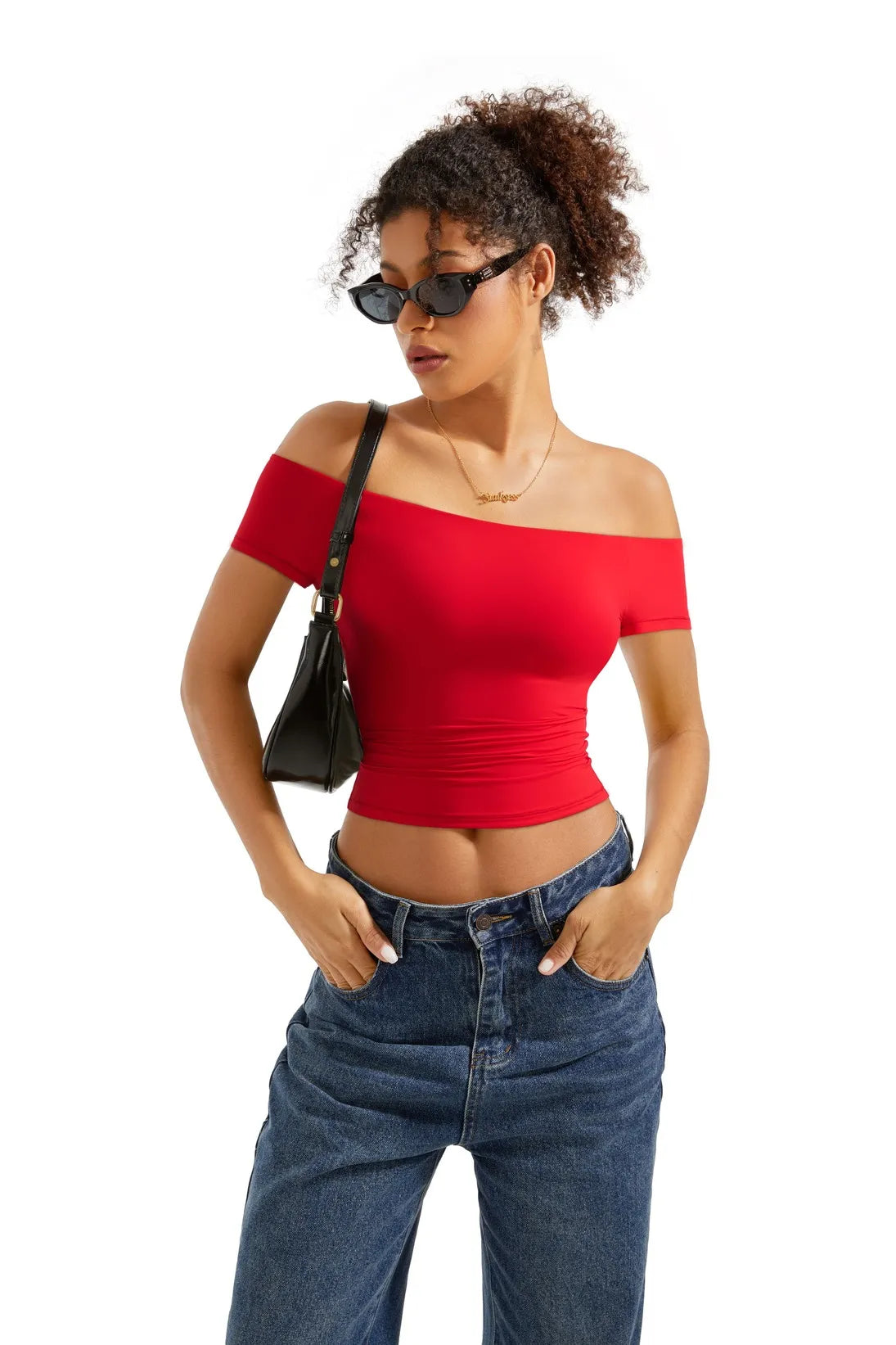 Buttery Soft Off Shoulder Shirt - Short Sleeve