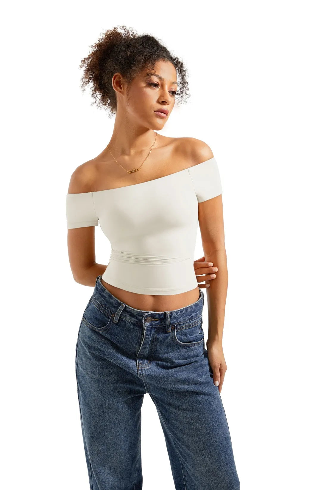 Buttery Soft Off Shoulder Shirt - Short Sleeve