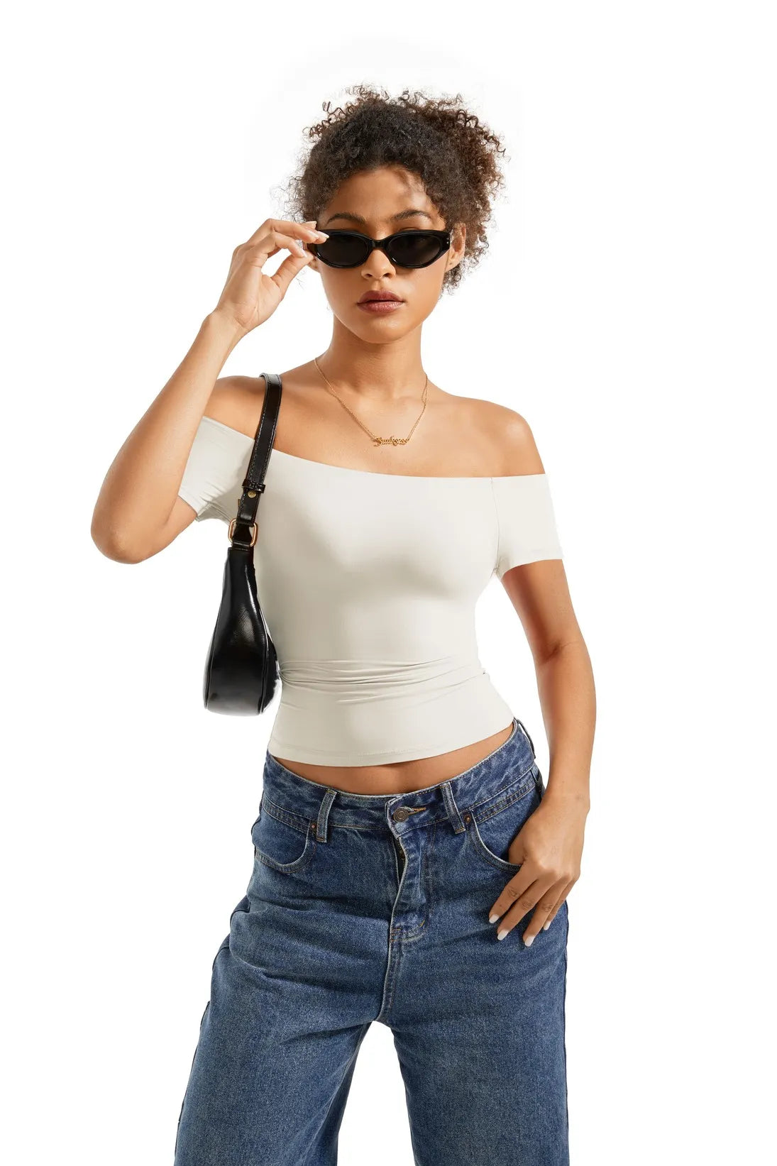 Buttery Soft Off Shoulder Shirt - Short Sleeve