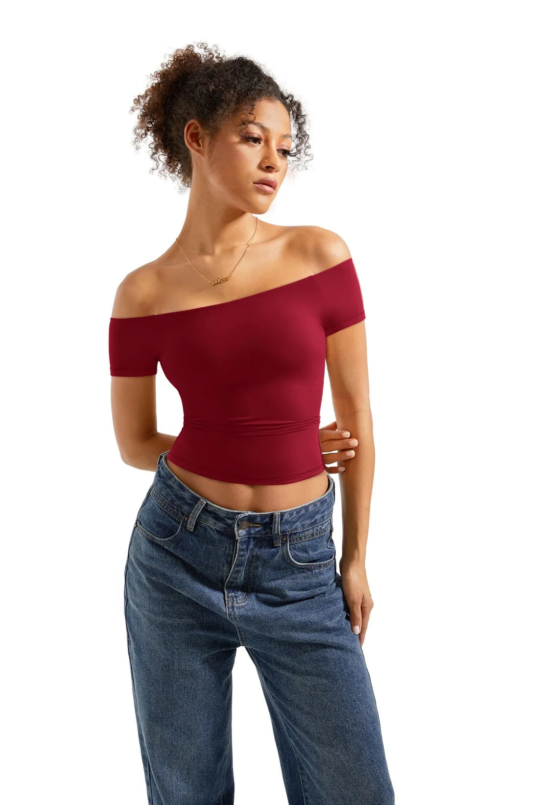 Buttery Soft Off Shoulder Shirt - Short Sleeve