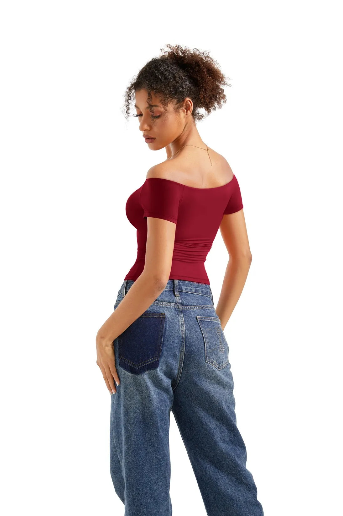 Buttery Soft Off Shoulder Shirt - Short Sleeve