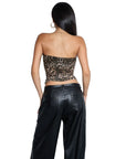 Mesh Ruched Tube Top & Scarf