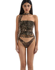 Mesh Ruched Tube Top & Scarf