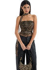 Mesh Ruched Tube Top & Scarf