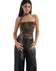 Mesh Ruched Tube Top & Scarf