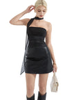 Mesh Ruched Tube Top & Scarf