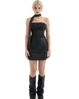 Mesh Ruched Tube Top & Scarf