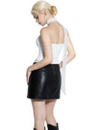 Mesh Ruched Tube Top & Scarf