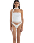 Mesh Ruched Tube Top & Scarf