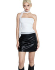 Mesh Ruched Tube Top & Scarf