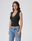 V Neck Double Lined Camisole Tank Tops-SUUKSESS-SUUKSESS
