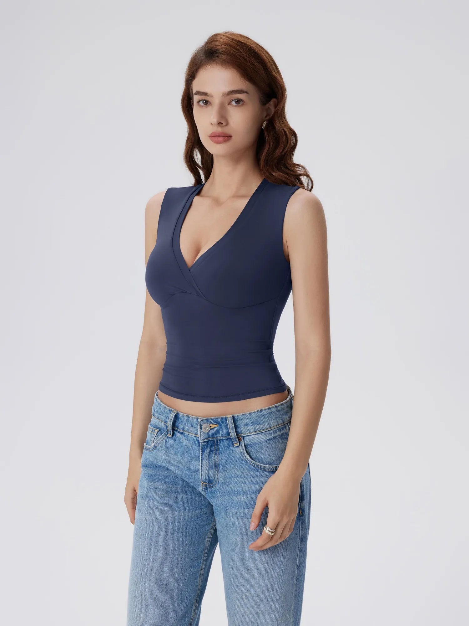 V Neck Double Lined Camisole Tank Tops-SUUKSESS-SUUKSESS