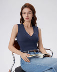 V Neck Double Lined Camisole Tank Tops-SUUKSESS-SUUKSESS