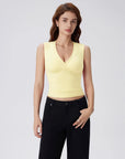 V Neck Double Lined Camisole Tank Tops-SUUKSESS-SUUKSESS
