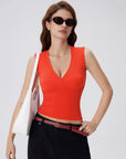 V Neck Double Lined Camisole Tank Tops-SUUKSESS-SUUKSESS